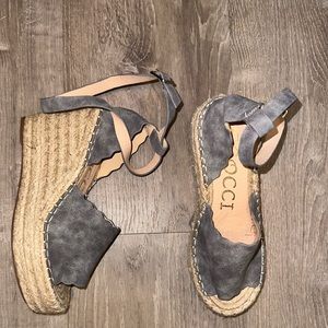 Grey Wedge Sandals